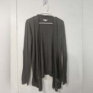 American Eagle Gray Open Front Cardigan With Pockets!